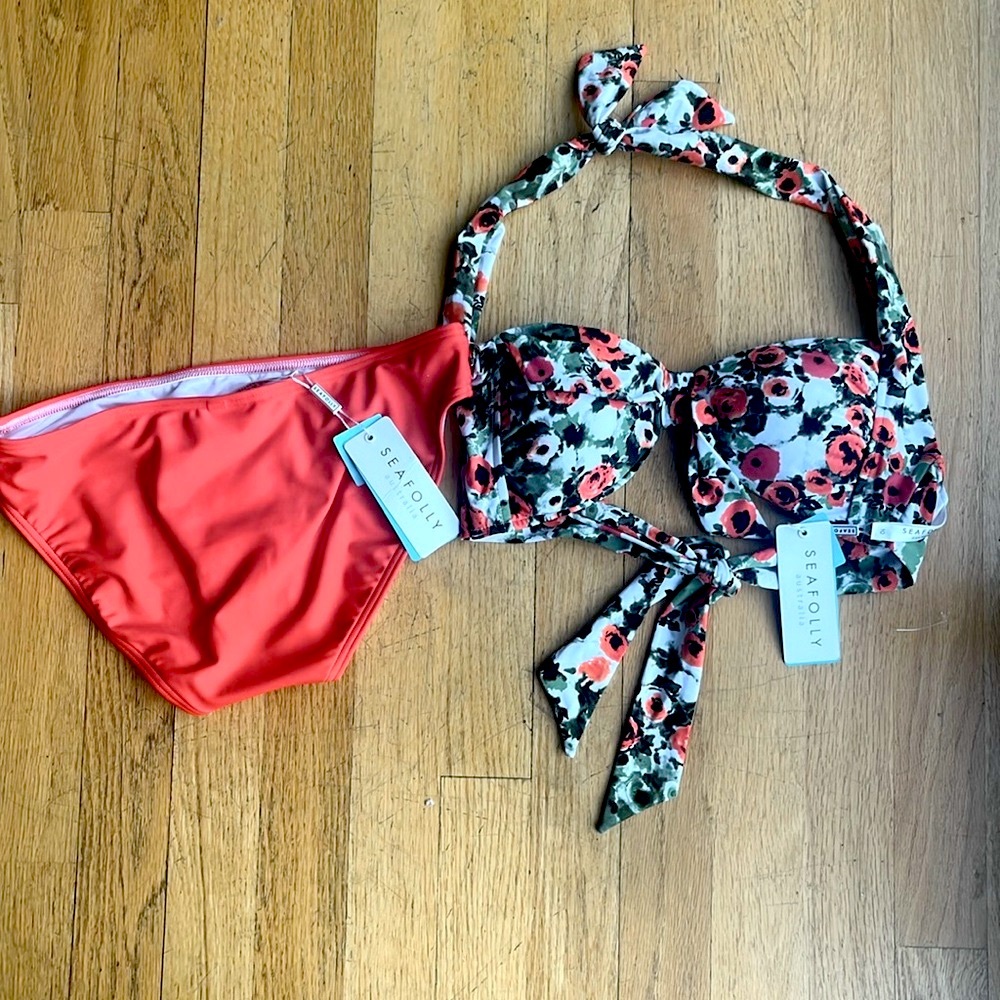 Seafolly Australia floral bikini and bottoms NWT!!! US Size 6